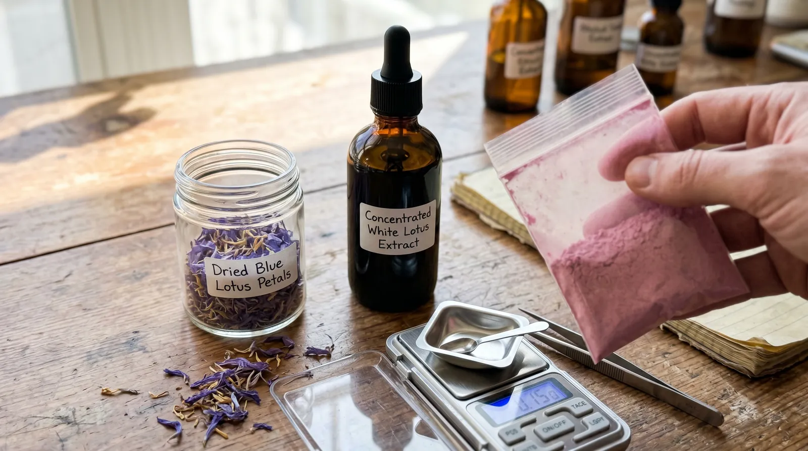AZARIUS · Blue, White und Pink Lotus im Vergleich zu anderen Traumkräutern
