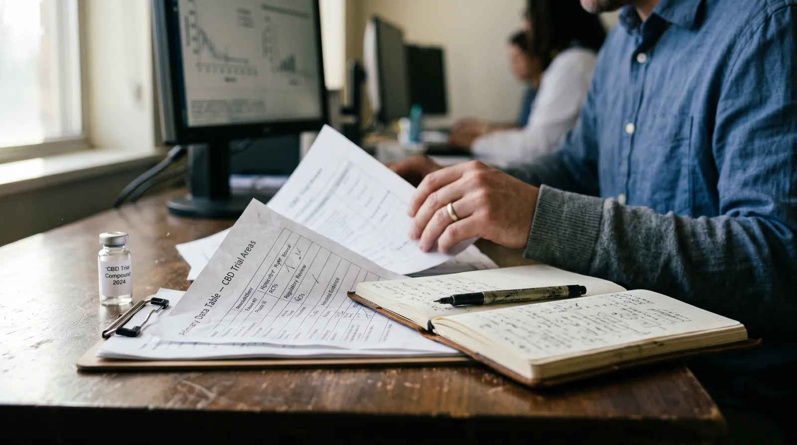 AZARIUS · Datatabell — CBD-studieområden efter evidensnivå