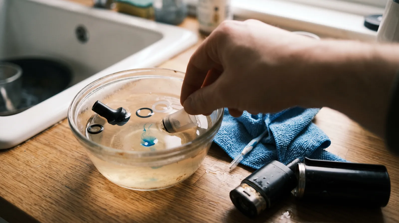 AZARIUS · Steg 5 — Hantera gummi- och plastdelar varsamt