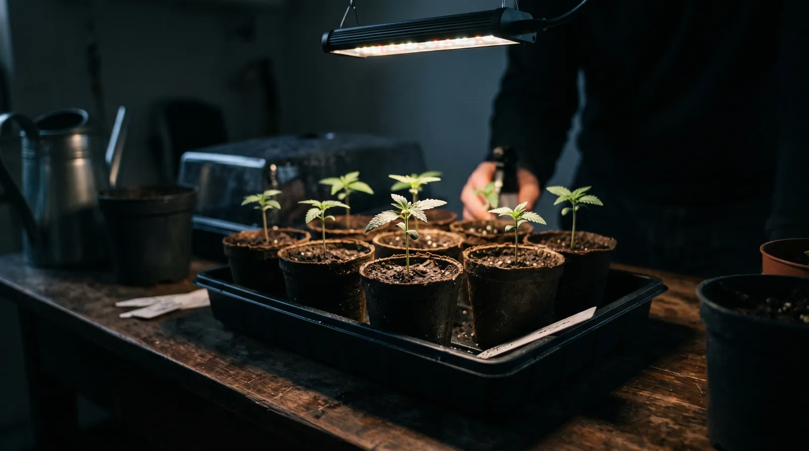 AZARIUS · Steg 4 — April: groning och plantstadiet inomhus